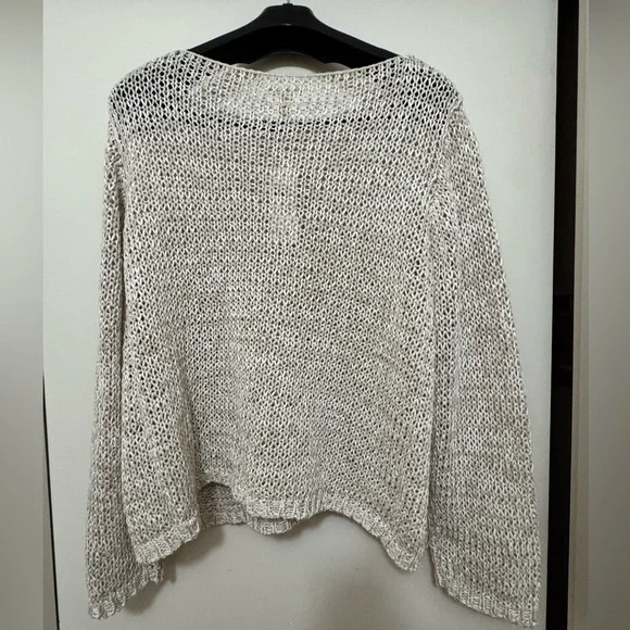 NWT Eileen Fisher Women's Cream 100% Organic Cotton Sweater 3X Layering spring! - Picture 4 of 6